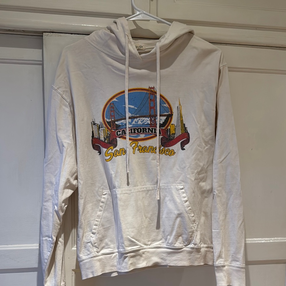 Brandy Melville San Francisco Graphic Hoodie - Cream